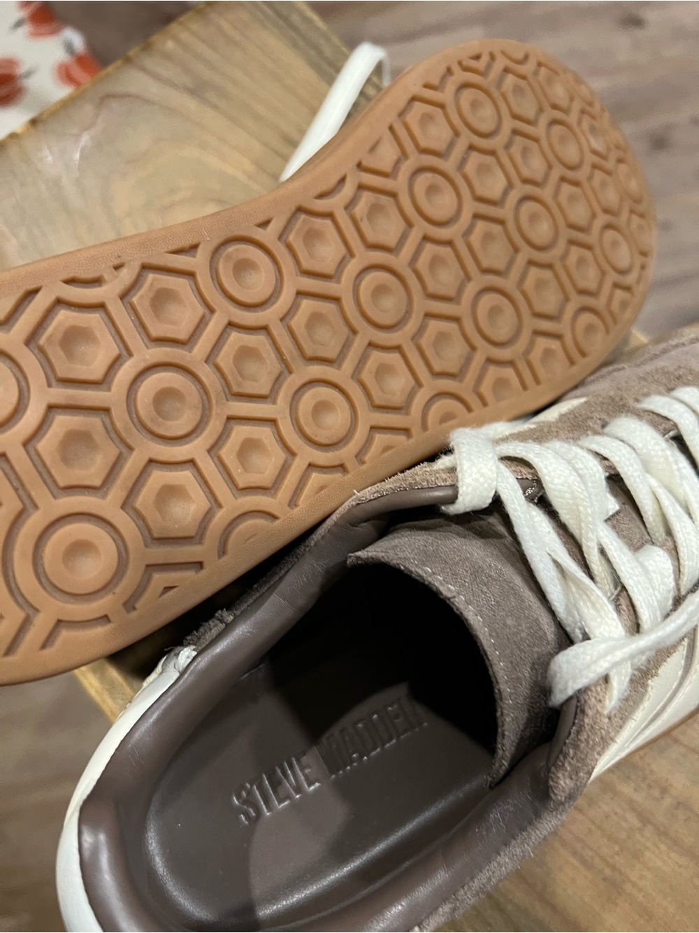 Steve Madden Taupe Suede Low-Top Sneaker with Gum Sole